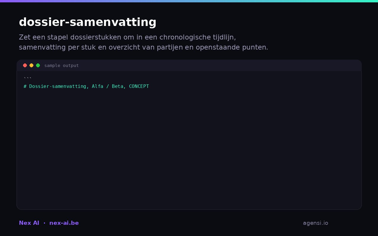 Dossier Samenvatting preview