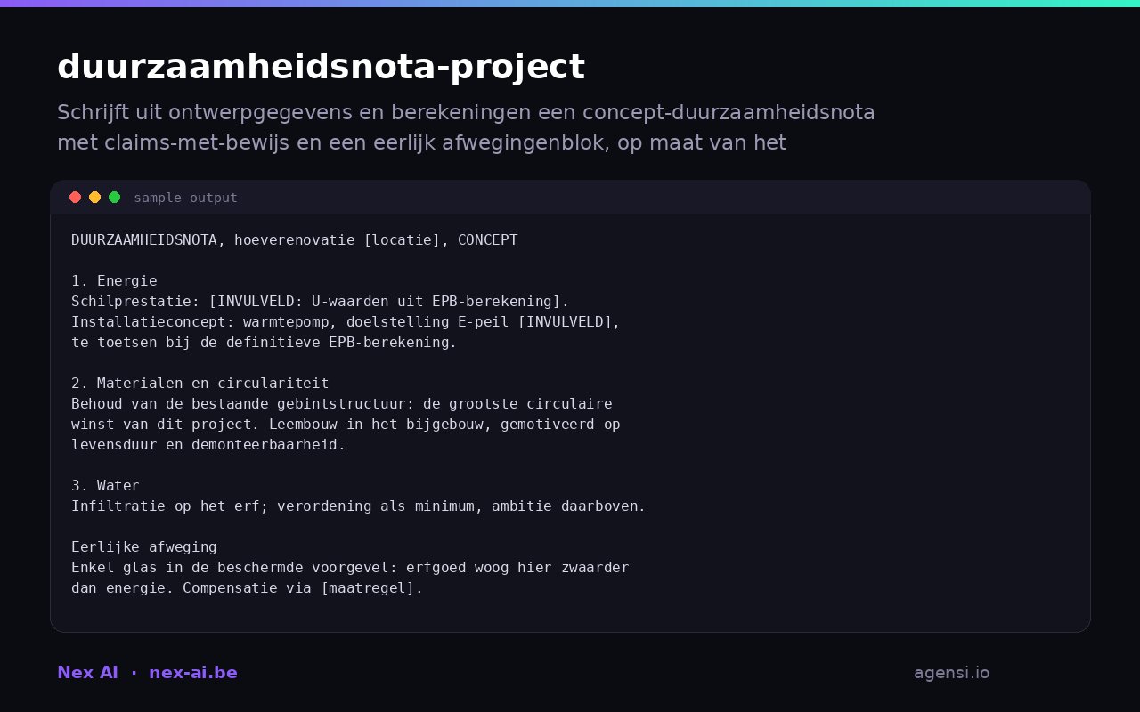 Duurzaamheidsnota Project preview