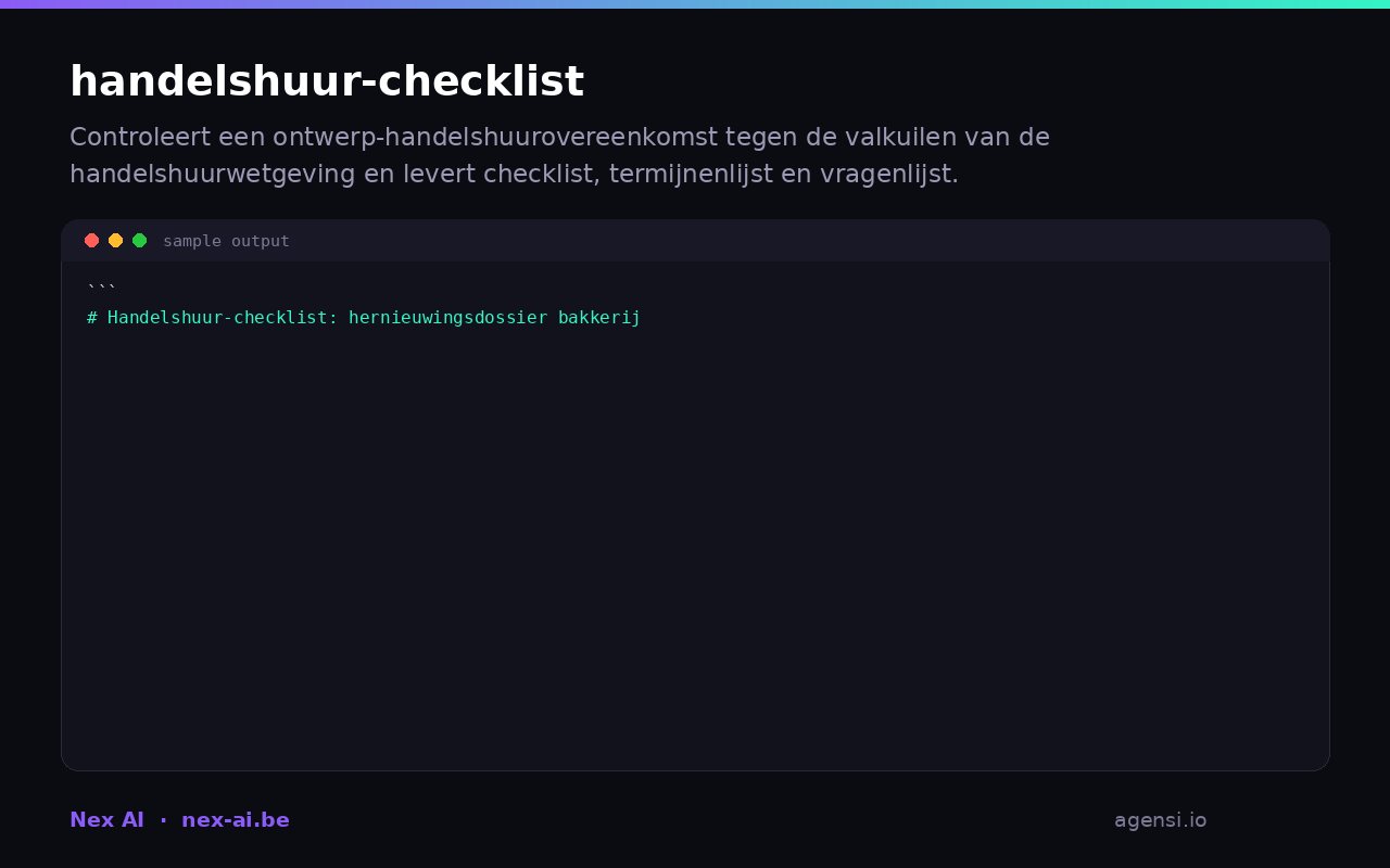 Handelshuur Checklist preview
