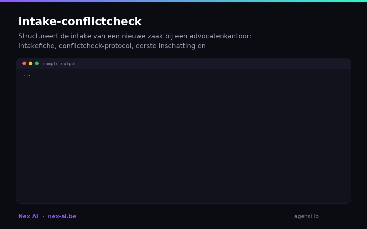 Intake Conflictcheck preview
