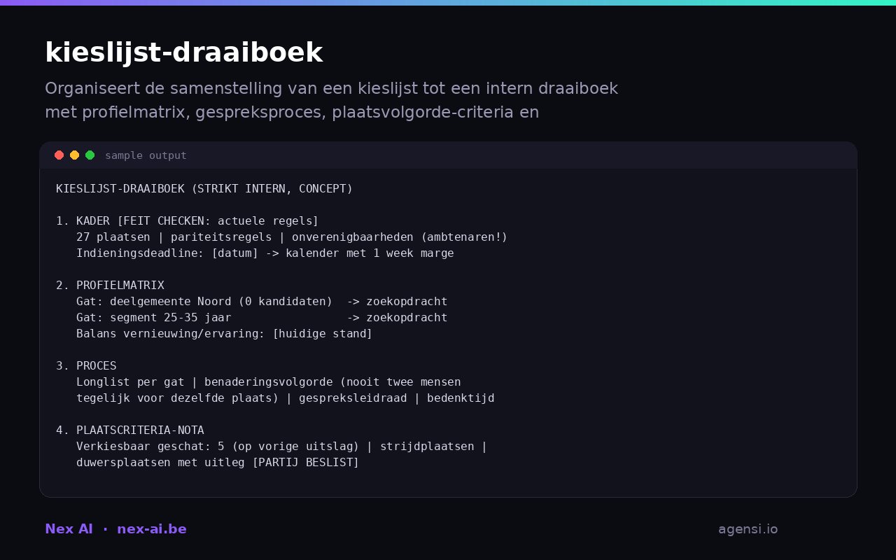 Kieslijst Draaiboek preview