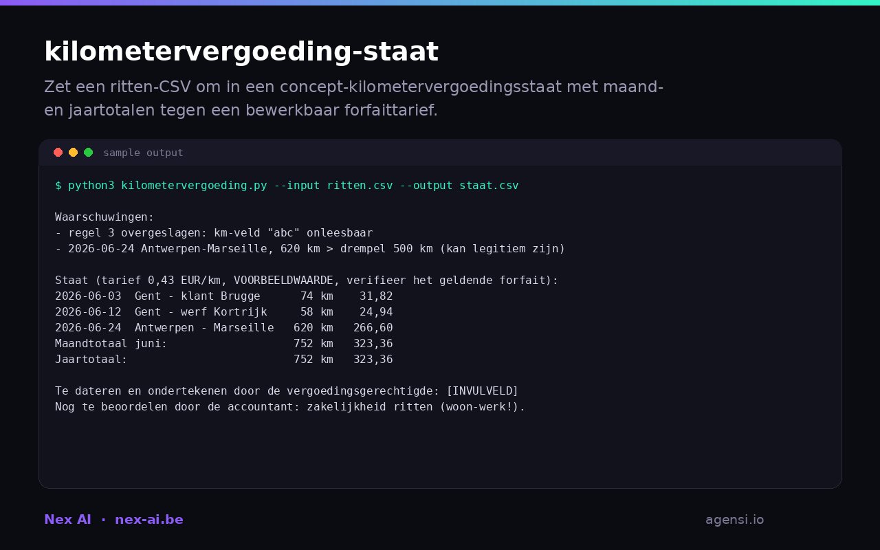 Kilometervergoeding Staat preview