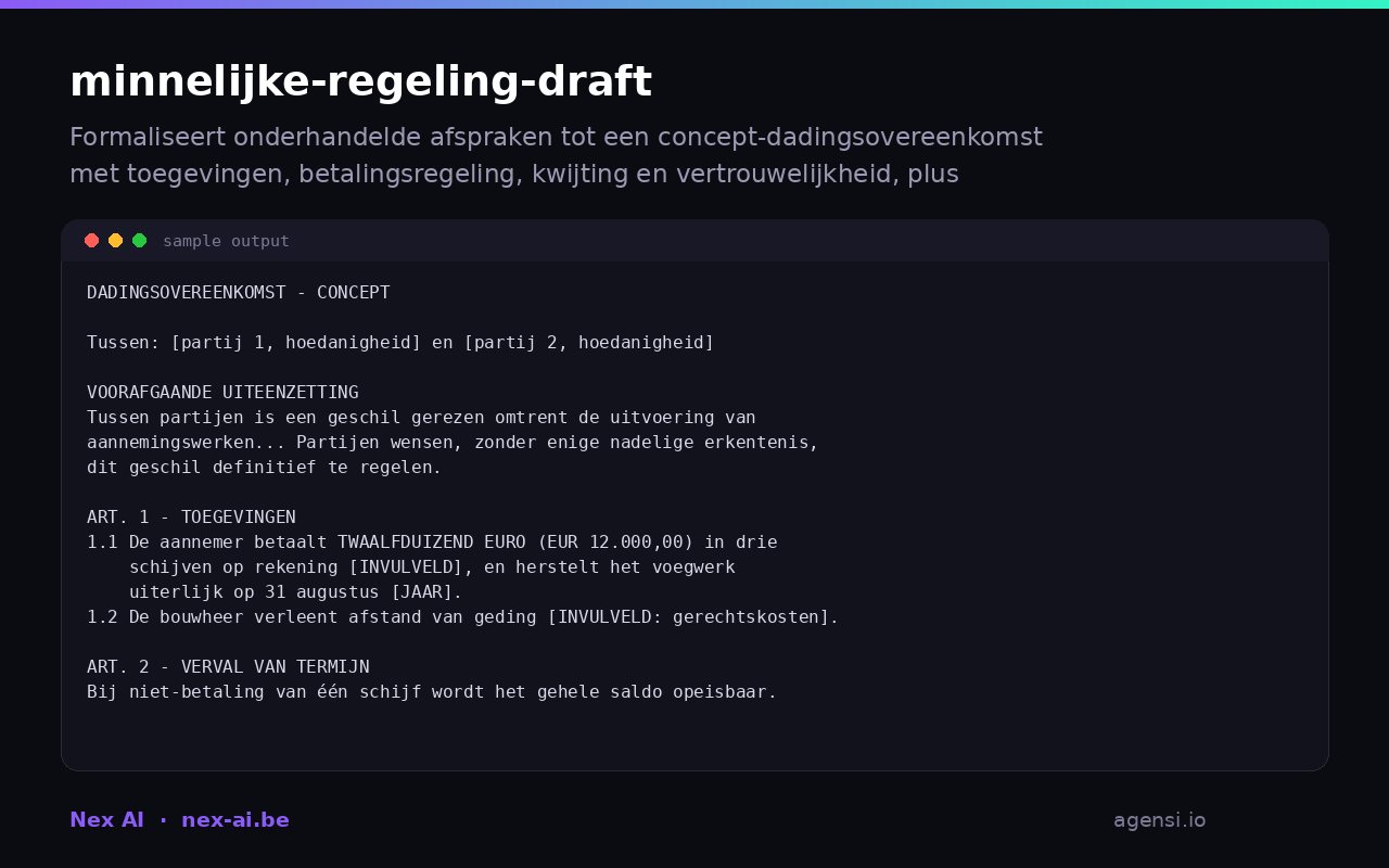 Minnelijke Regeling Draft preview