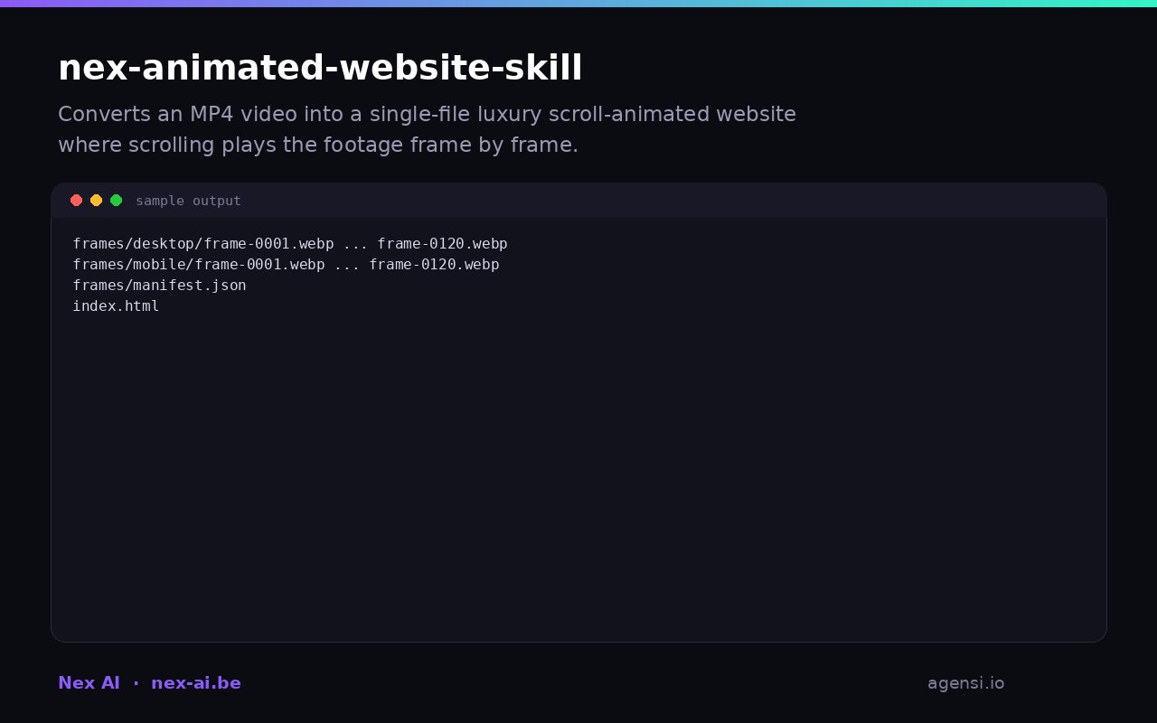 nex-animated-website-skill screenshot 1