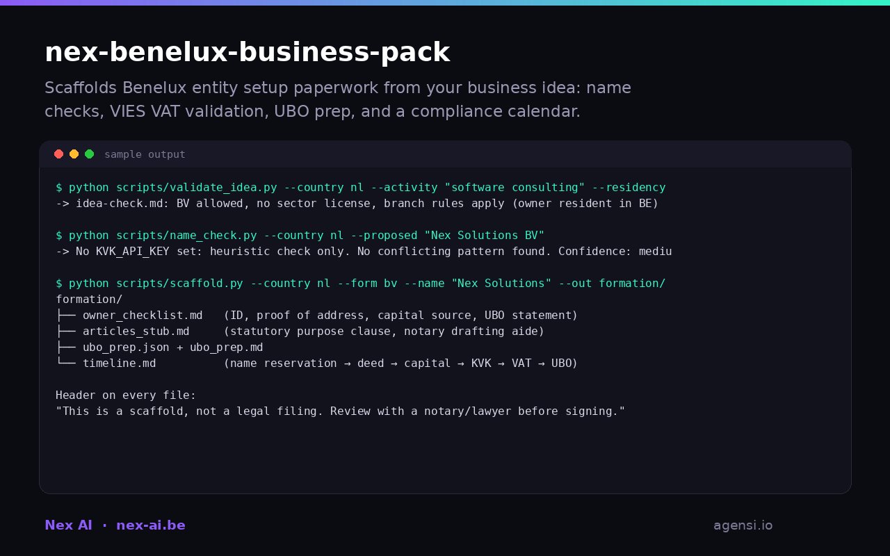 Nex Benelux Business Pack preview