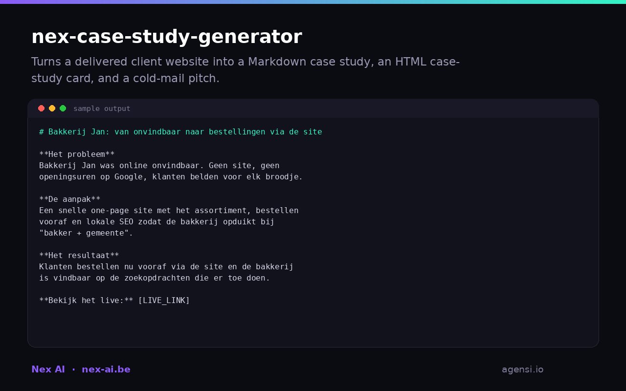 Nex Case Study Generator preview