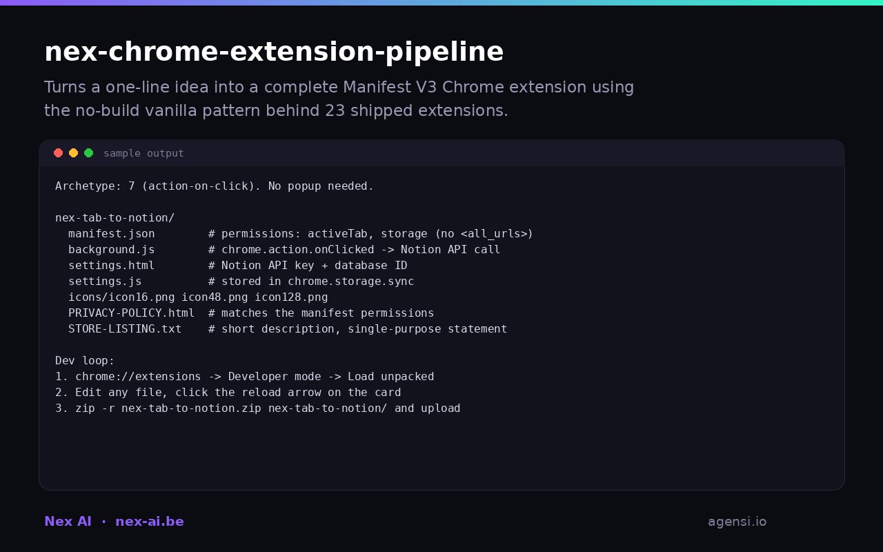 nex-chrome-extension-pipeline screenshot 1