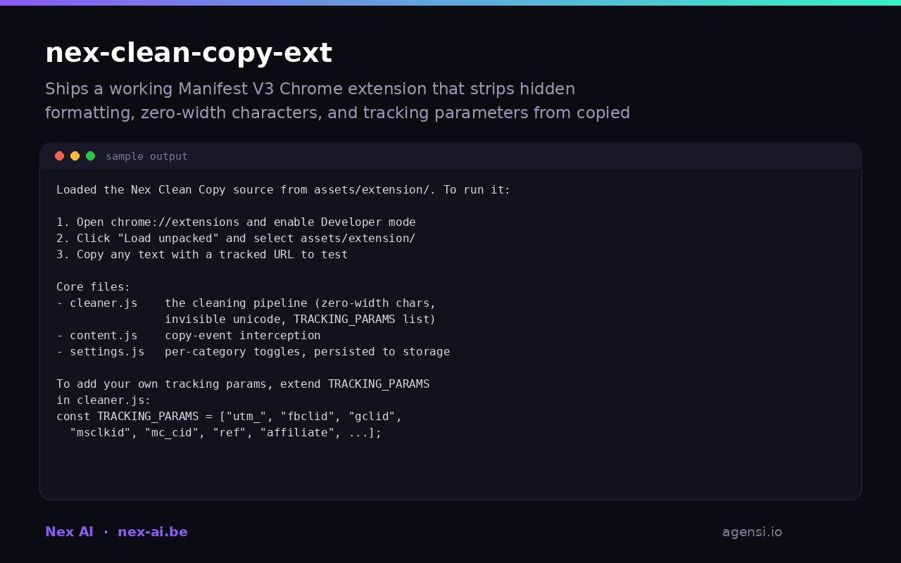 Nex Clean Copy Ext preview