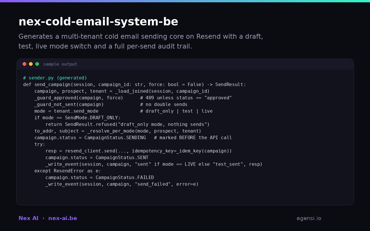 Nex Cold Email System be preview
