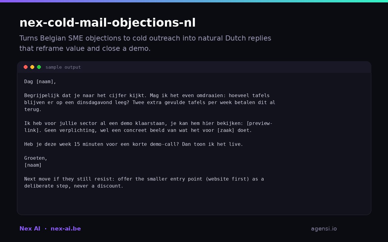 Nex Cold Mail Objections nl preview