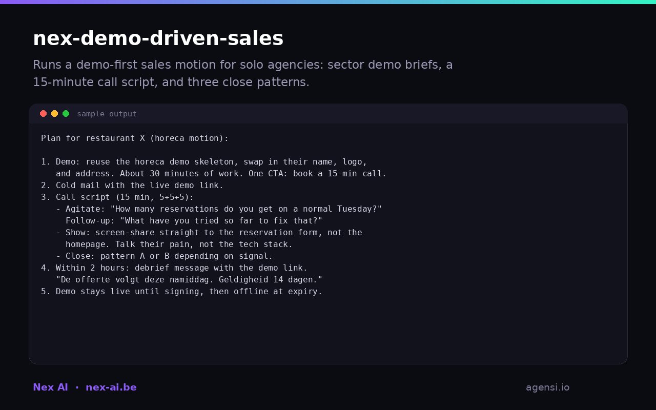 Nex Demo Driven Sales preview
