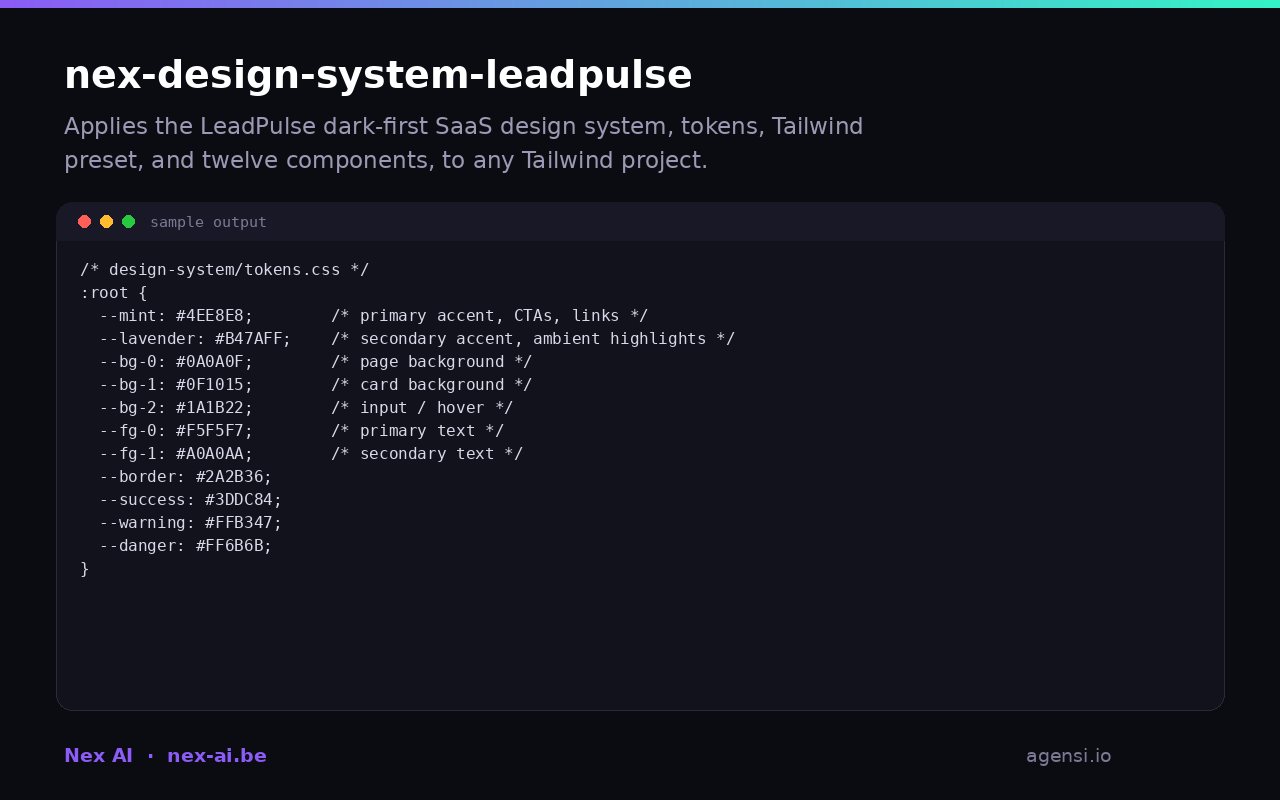 Nex Design System Leadpulse preview