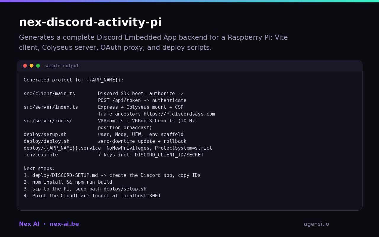 Nex Discord Activity pi preview