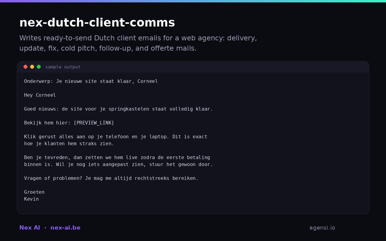Nex Dutch Client Comms preview