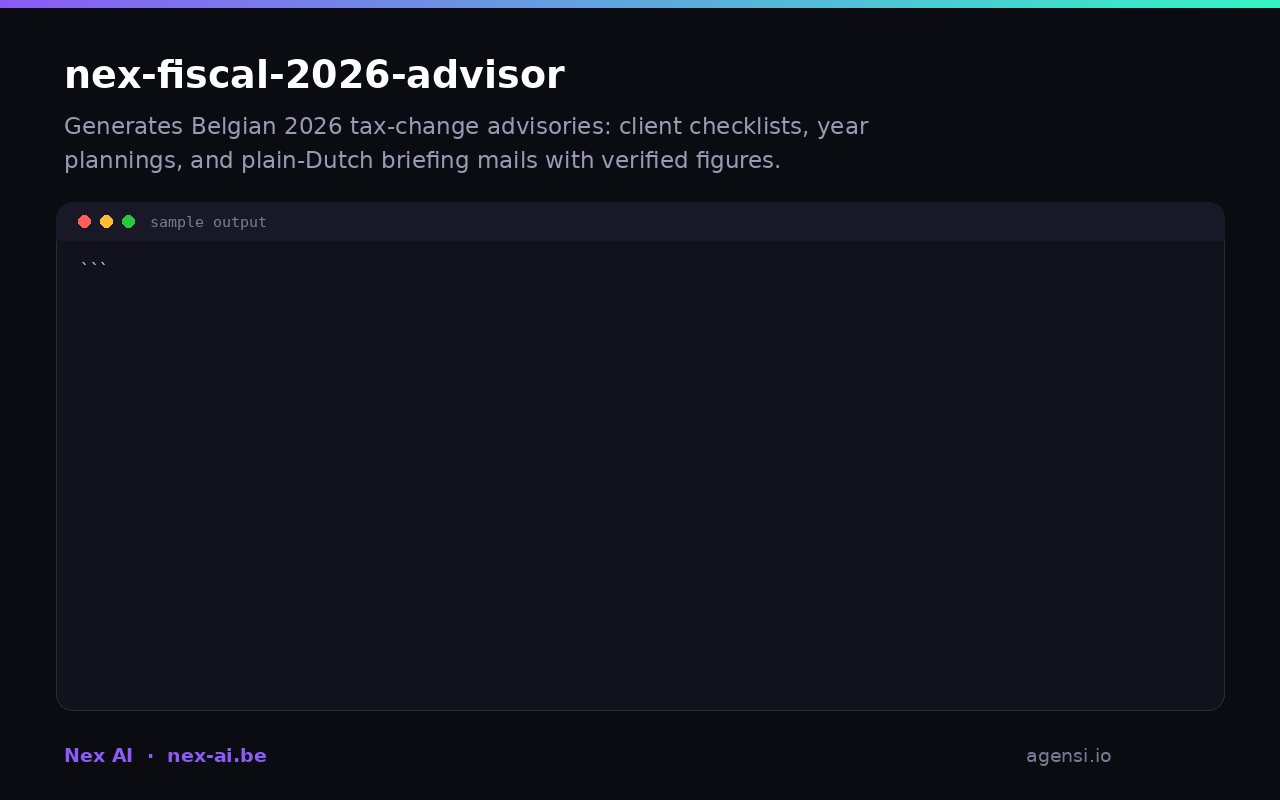 Nex Fiscal 2026 Advisor preview