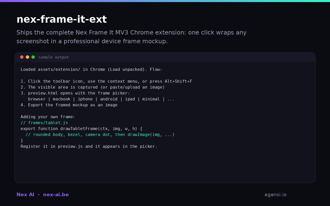Nex Frame it Ext preview