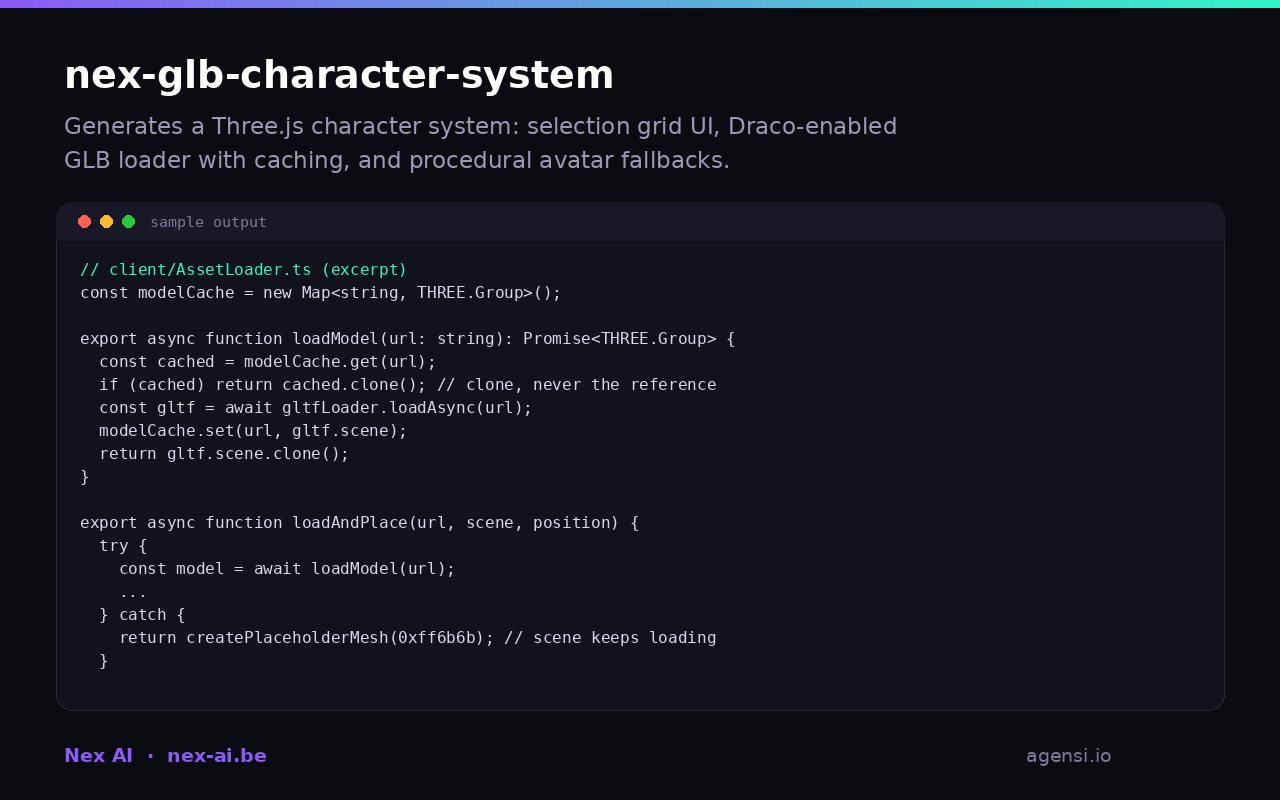 Nex Glb Character System preview