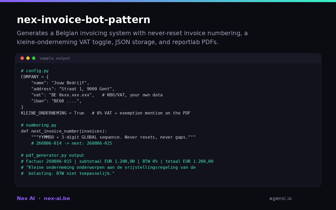 Nex Invoice Bot Pattern preview