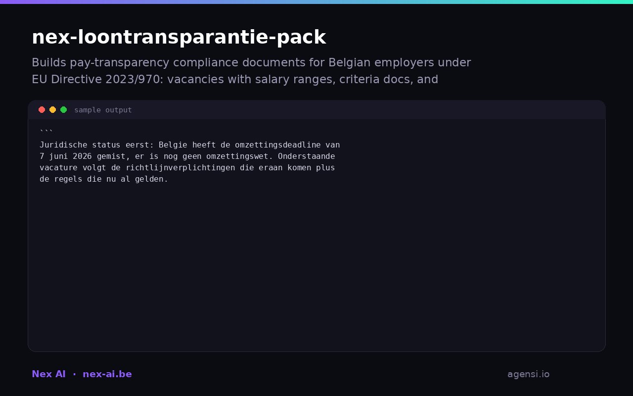 Nex Loontransparantie Pack preview