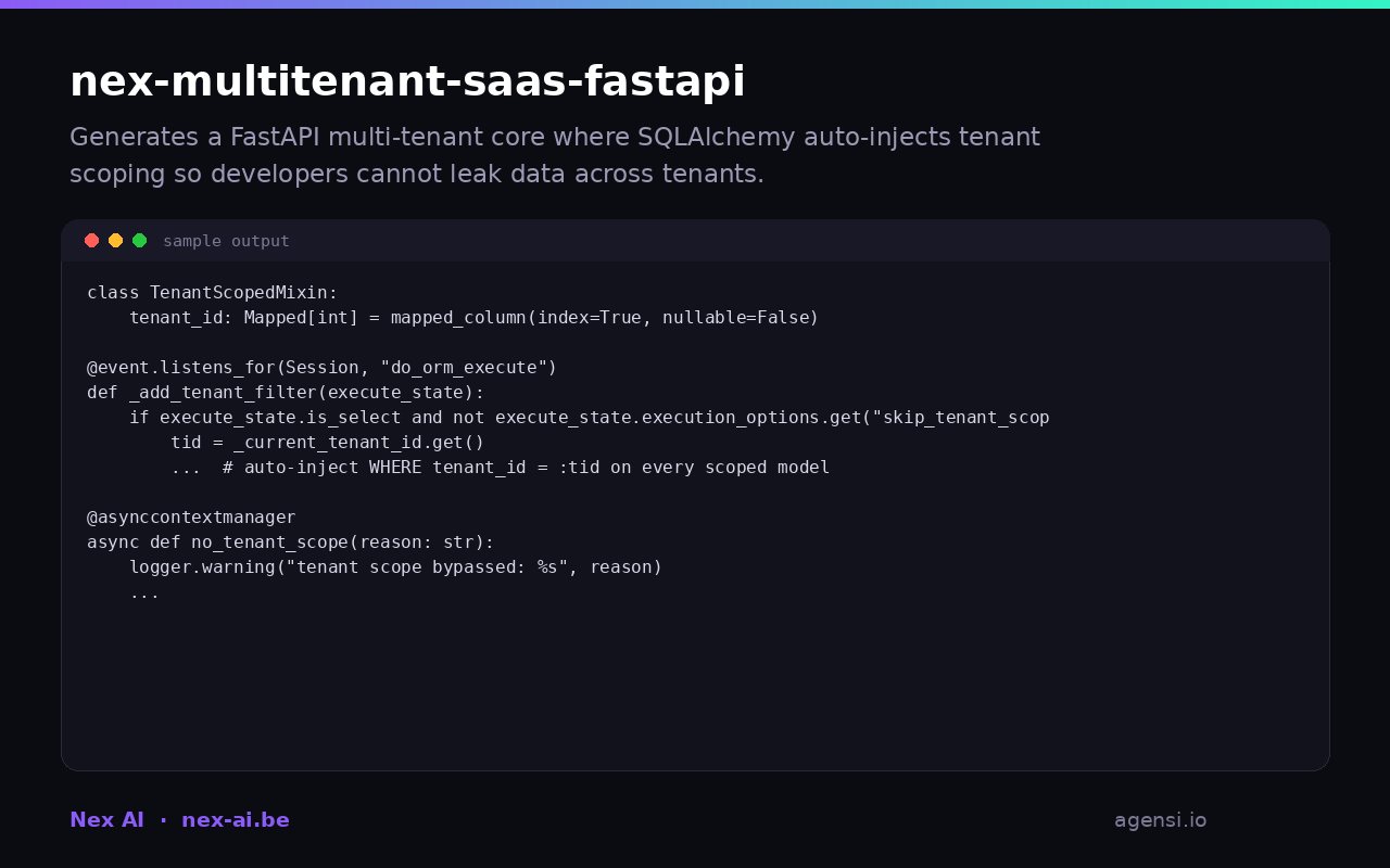 Nex Multitenant Saas Fastapi preview