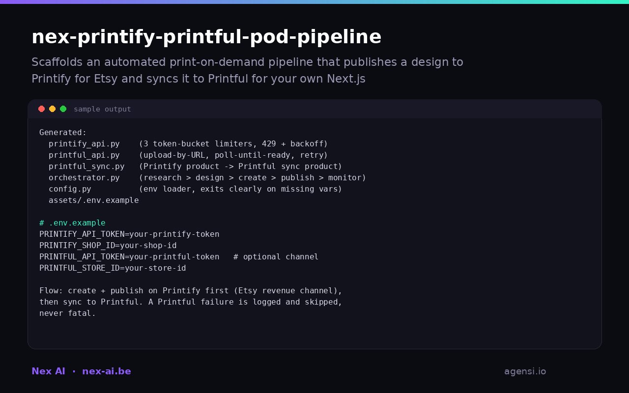 Nex Printify Printful Pod Pipeline preview