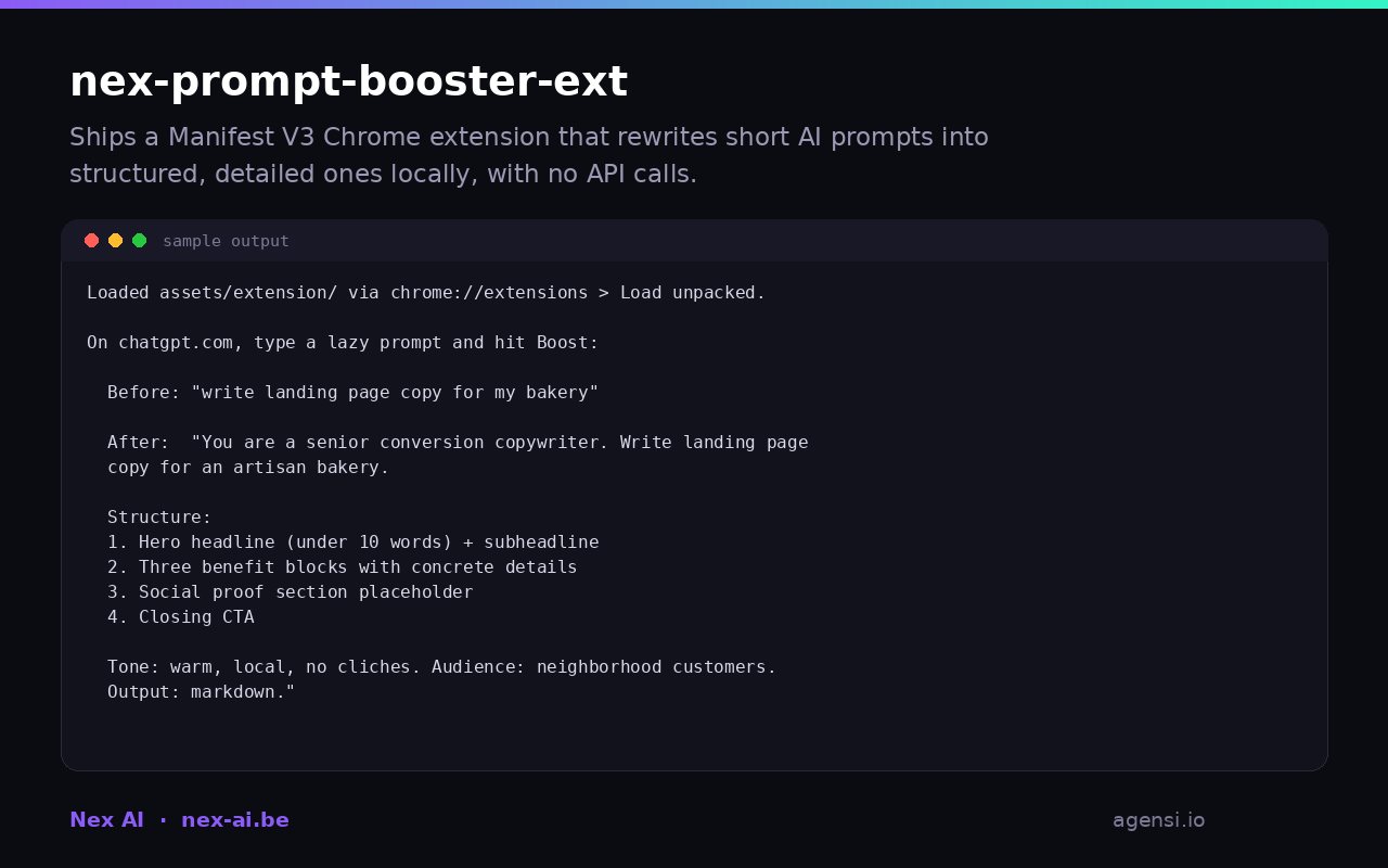 Nex Prompt Booster Ext preview