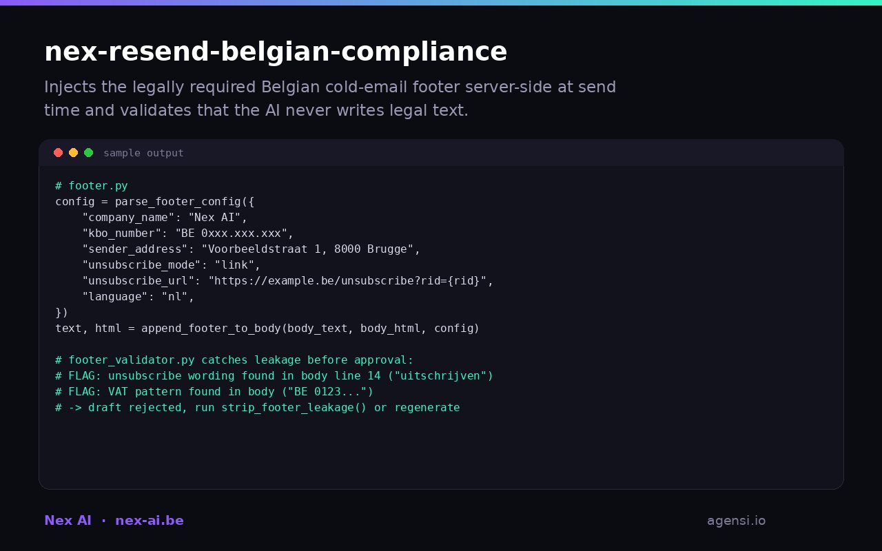 Nex Resend Belgian Compliance preview