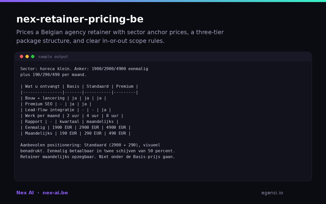 Nex Retainer Pricing be preview
