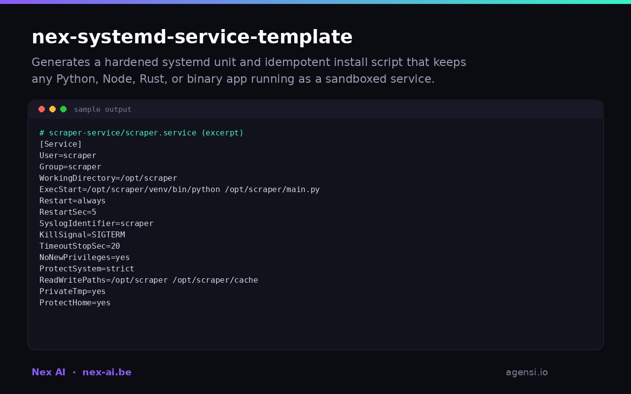 Nex Systemd Service Template preview