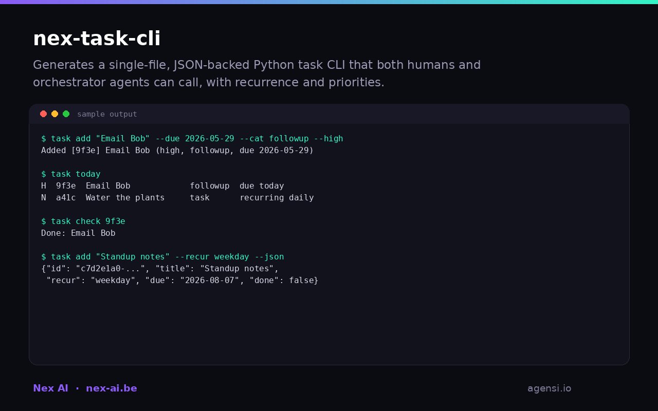 nex-task-cli screenshot 1