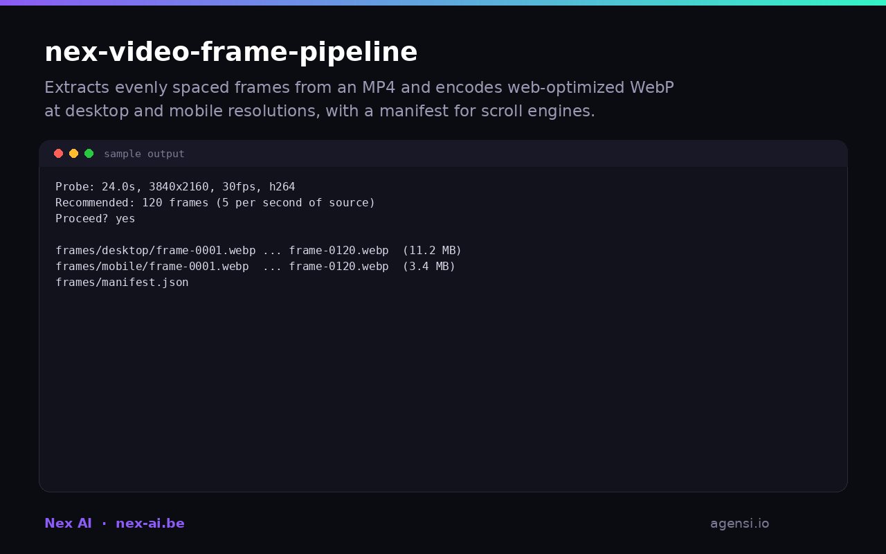 Nex Video Frame Pipeline preview