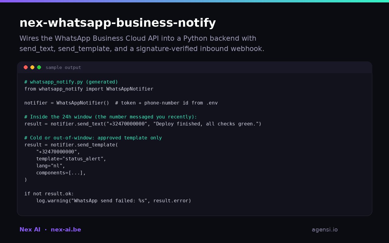 Nex Whatsapp Business Notify preview