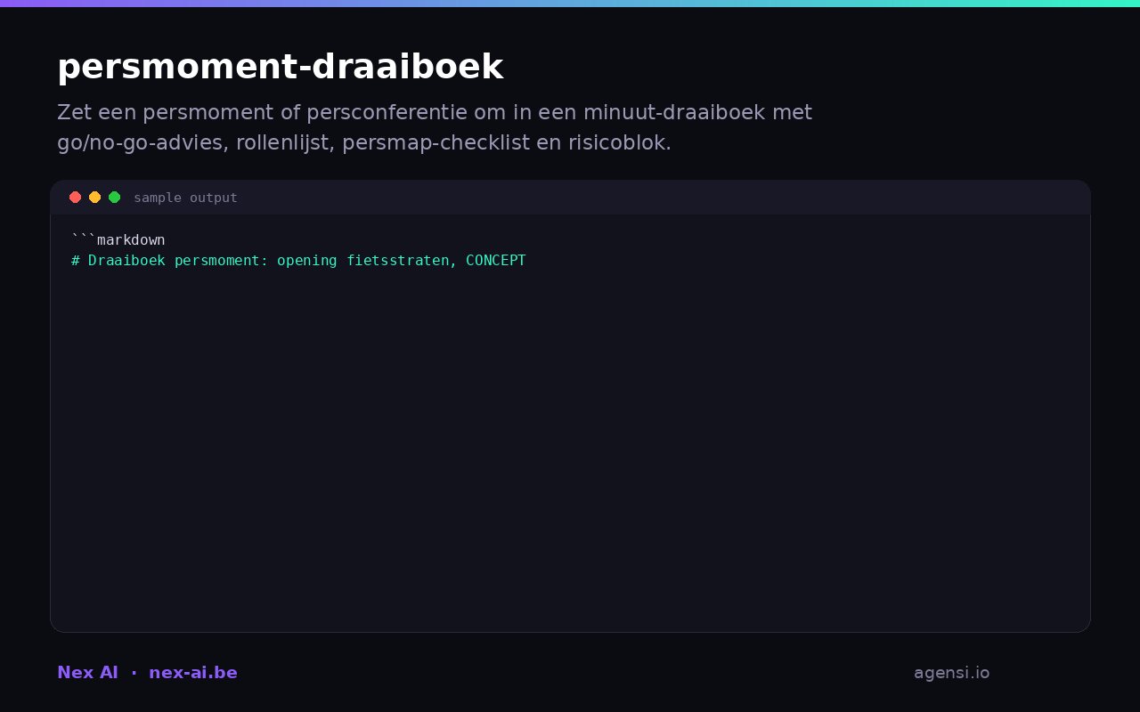 Persmoment Draaiboek preview