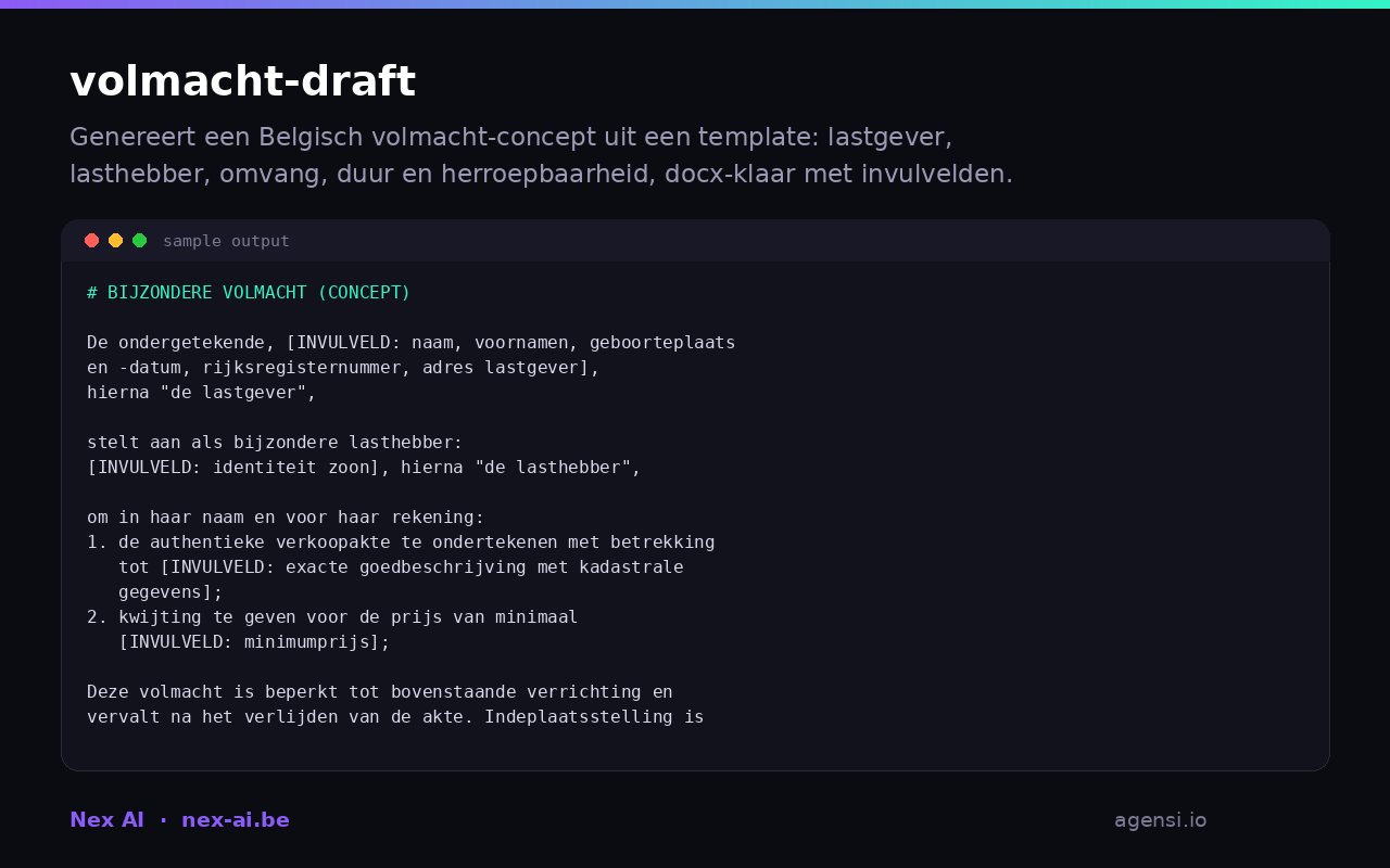 Volmacht Draft preview