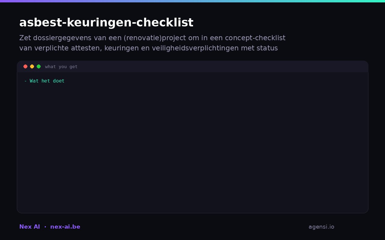 Asbest Keuringen Checklist preview