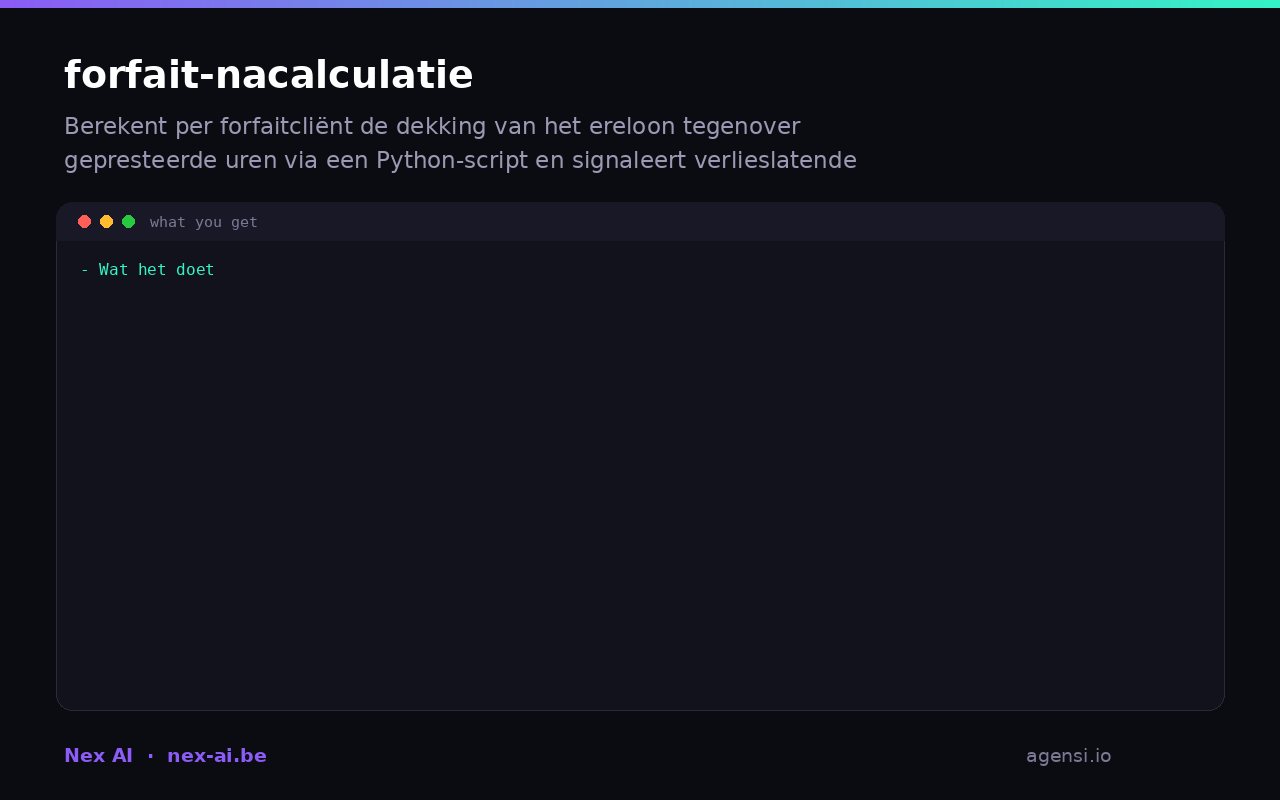 Forfait Nacalculatie preview