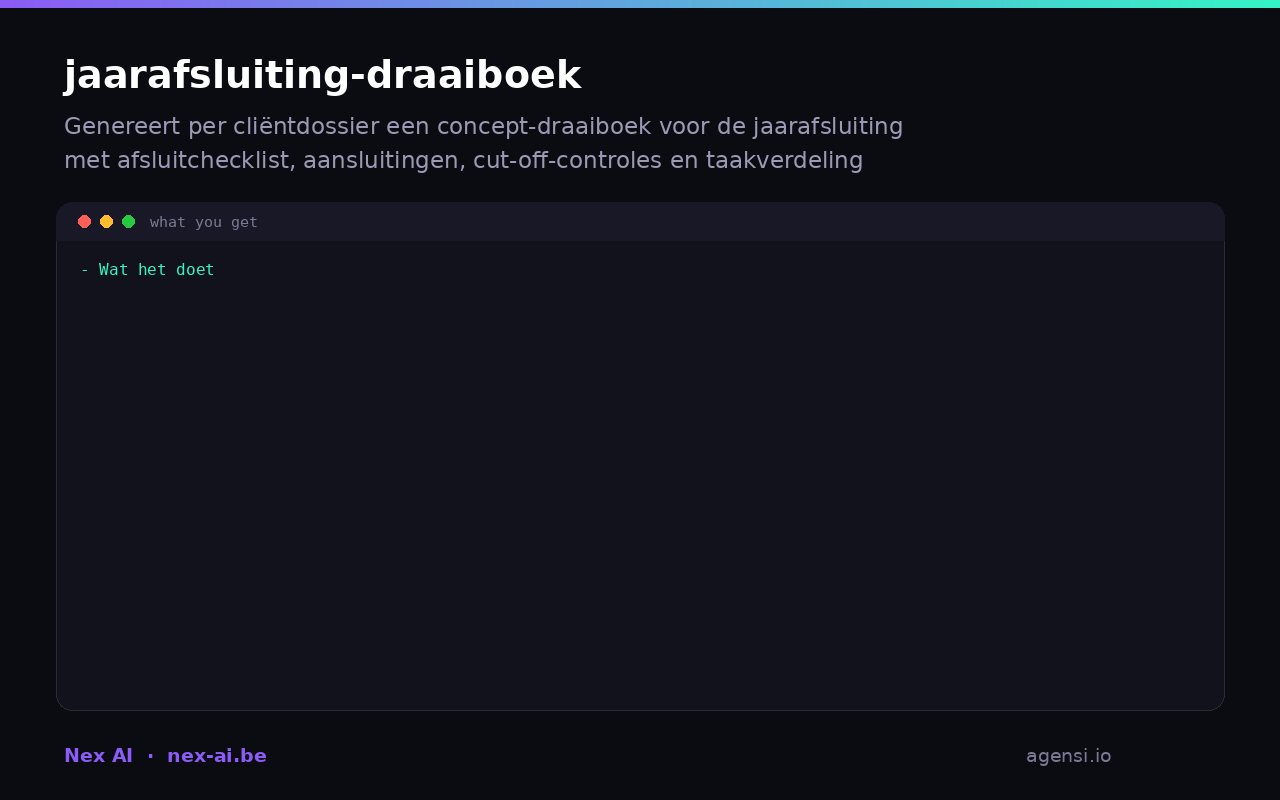 Jaarafsluiting Draaiboek preview