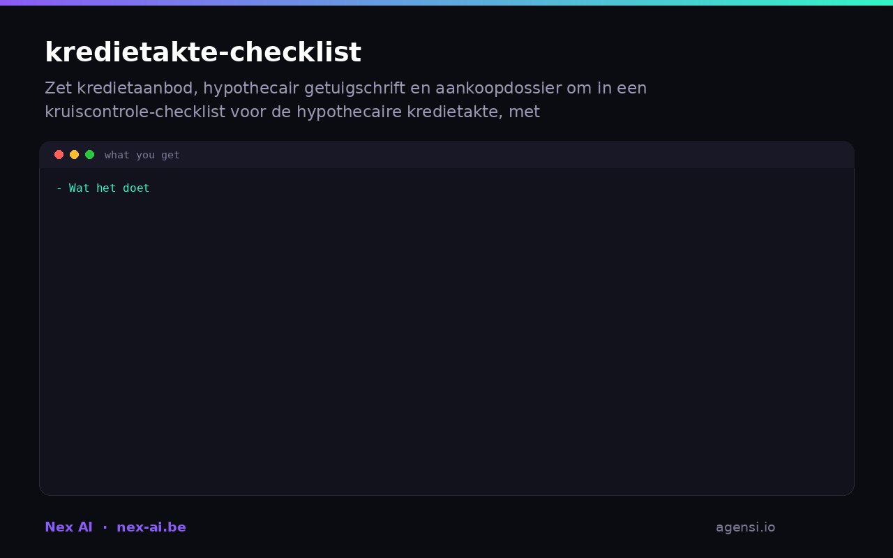 Kredietakte Checklist preview