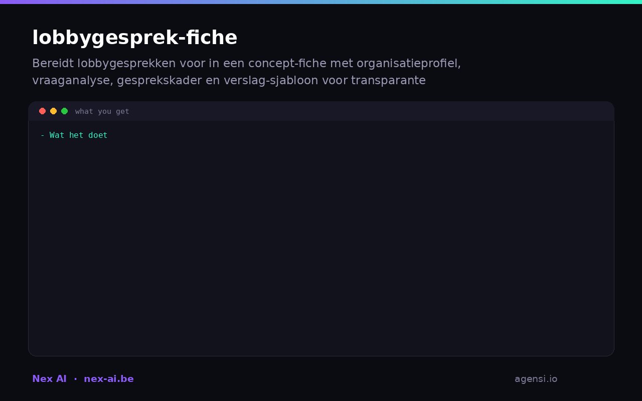 Lobbygesprek Fiche preview