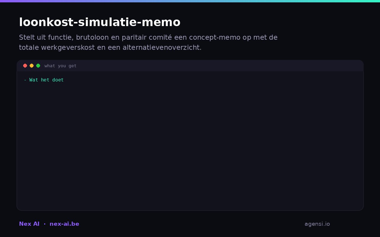 Loonkost Simulatie Memo preview