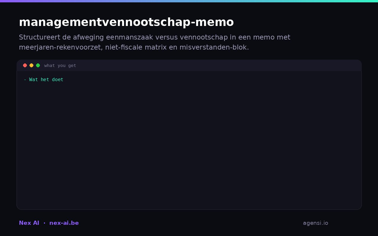 Managementvennootschap Memo preview