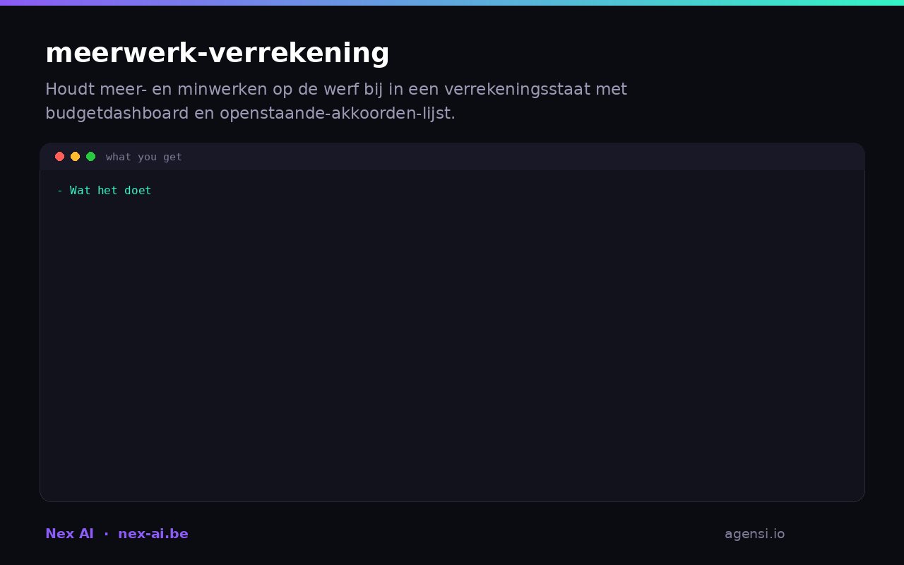 Meerwerk Verrekening preview