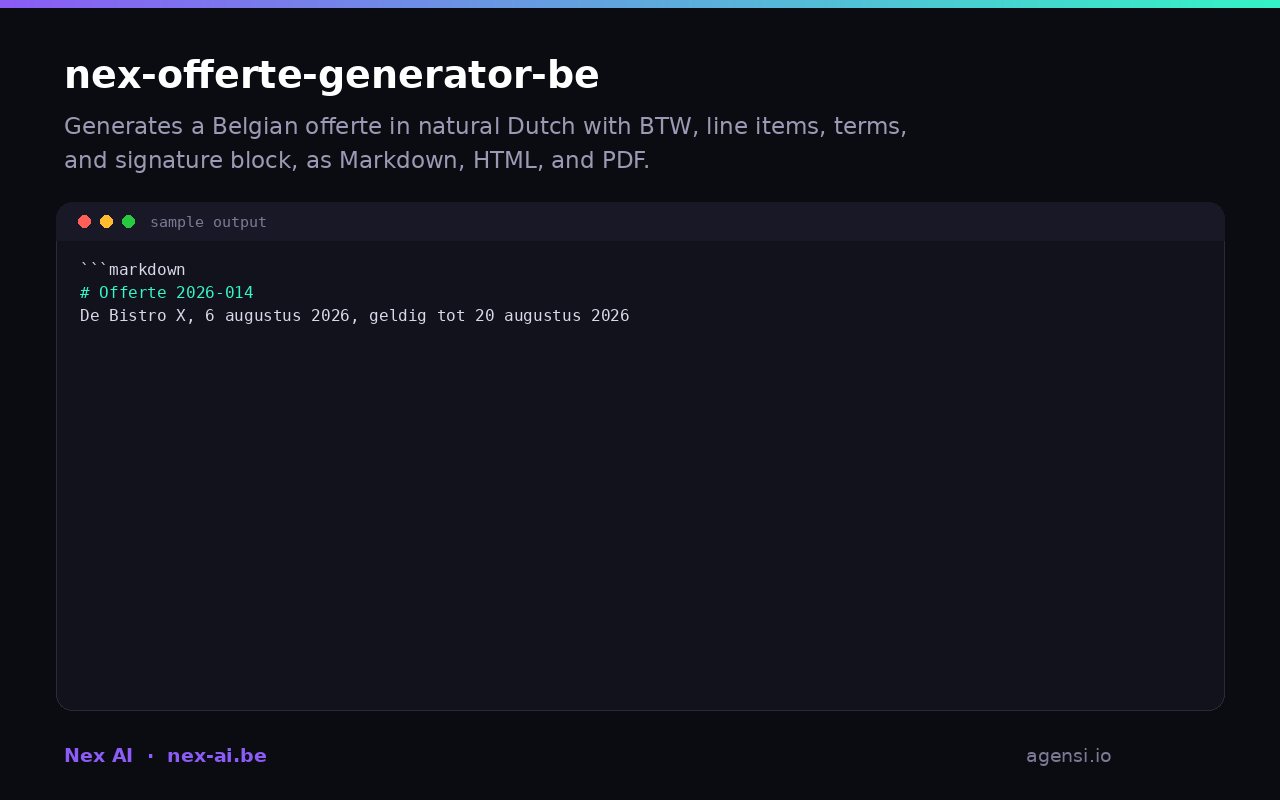 Nex Offerte Generator preview