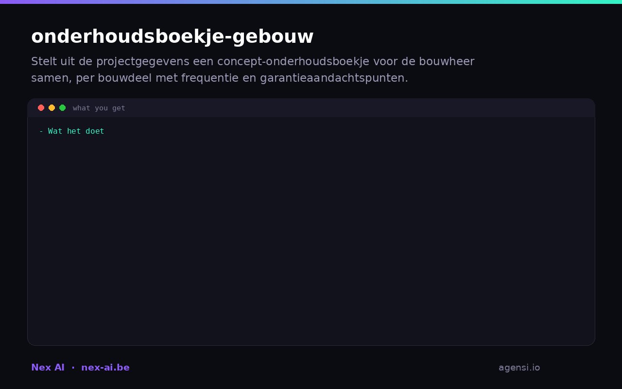 Onderhoudsboekje Gebouw preview