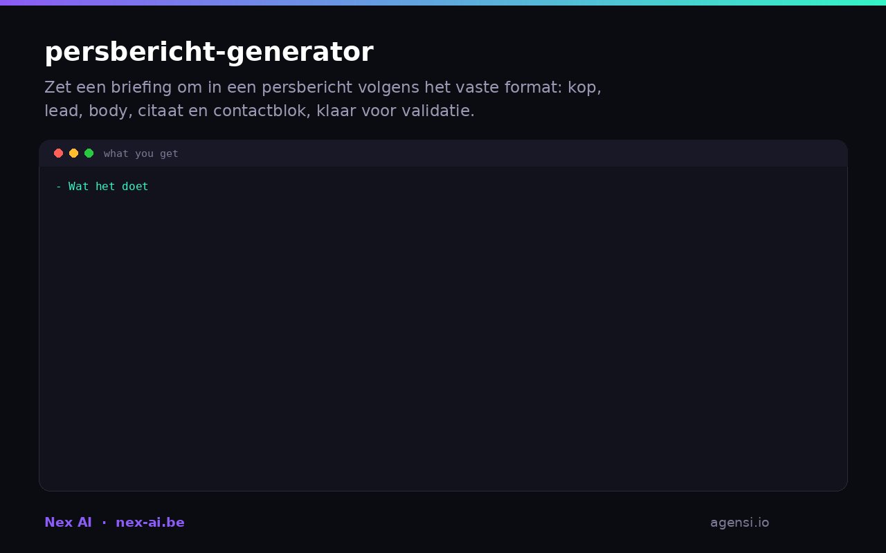 Persbericht Generator preview