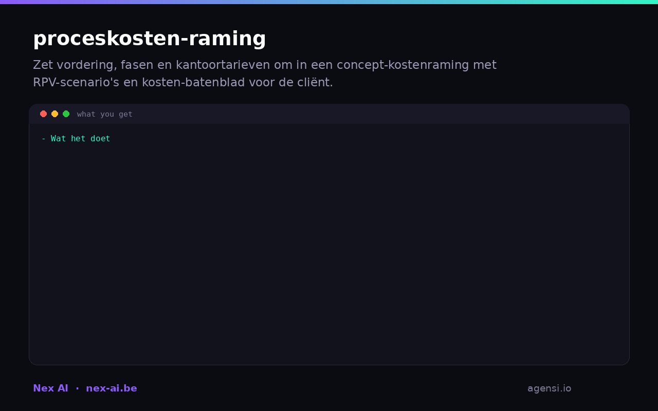 Proceskosten Raming preview