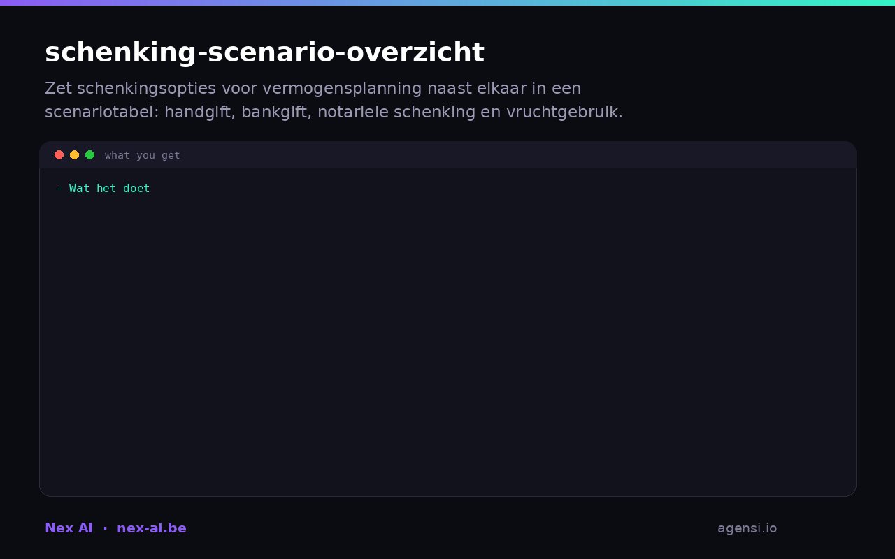 Schenking Scenario Overzicht preview