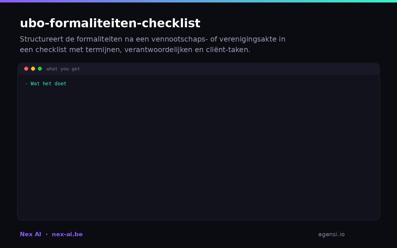 Ubo Formaliteiten Checklist preview