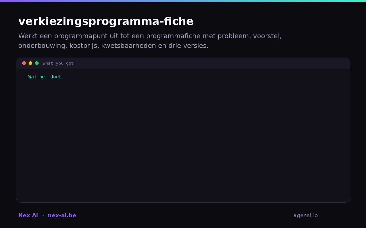 Verkiezingsprogramma Fiche preview