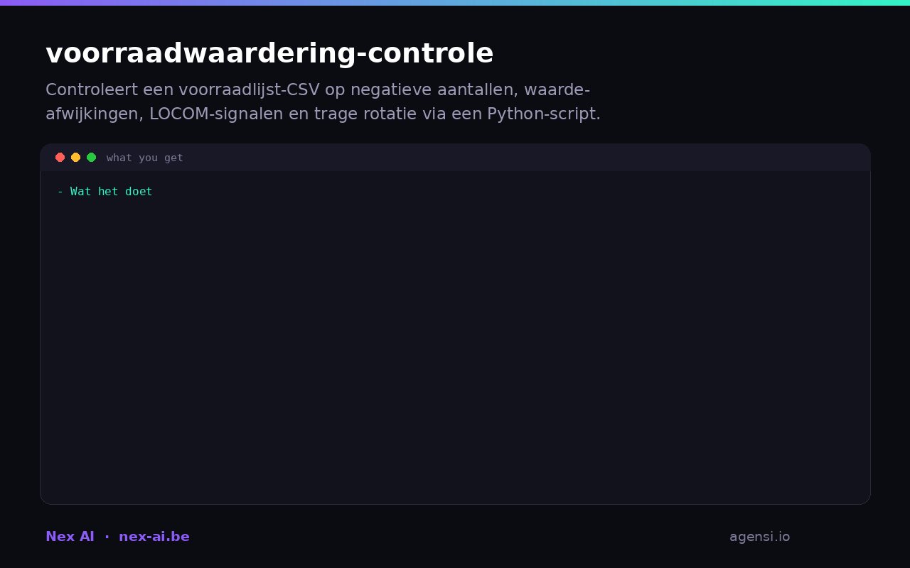 Voorraadwaardering Controle preview